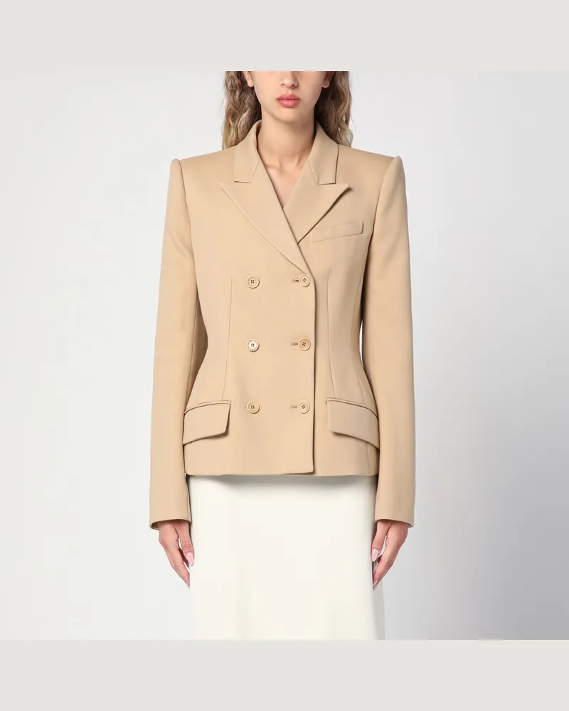 SPORTMAX Zweireihige kamelfarbene Jacke Beige