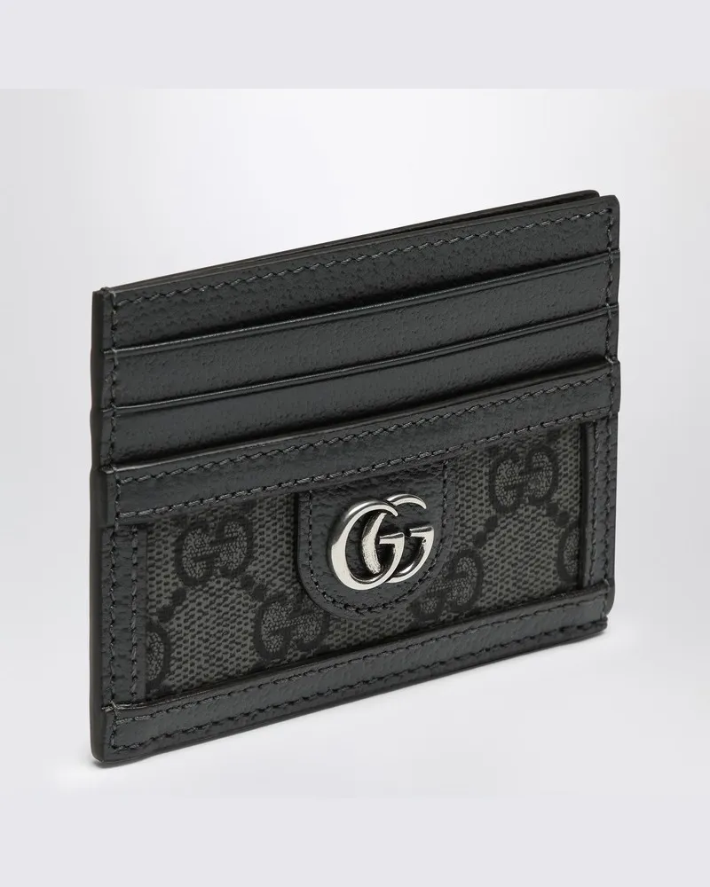 Gucci Kreditkartenetui aus GG-Supreme-Stoff grau/schwarz 