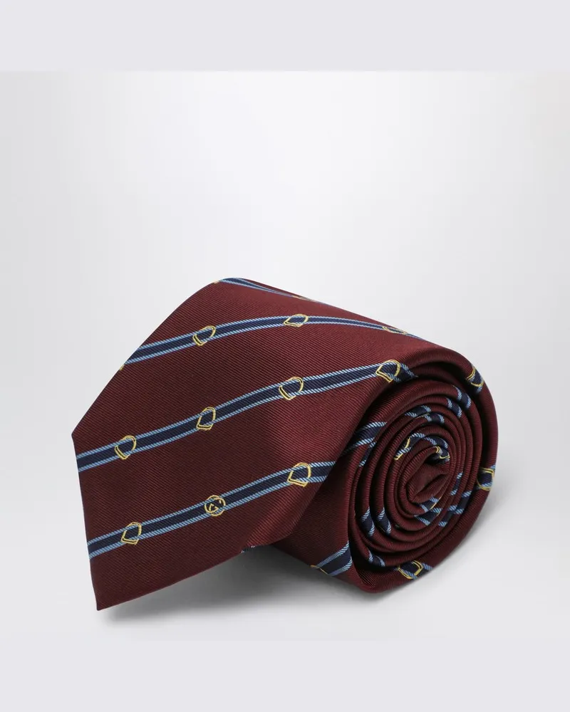 Gucci Jacquard-Seidenkrawatte in Burgunder/Hellblau Burgunderrot