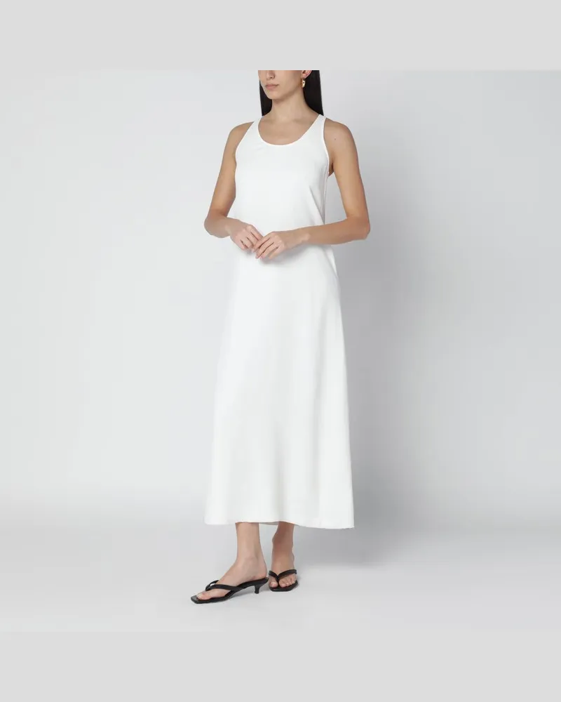 Totême Weißes ärmelloses Midikleid Weiß