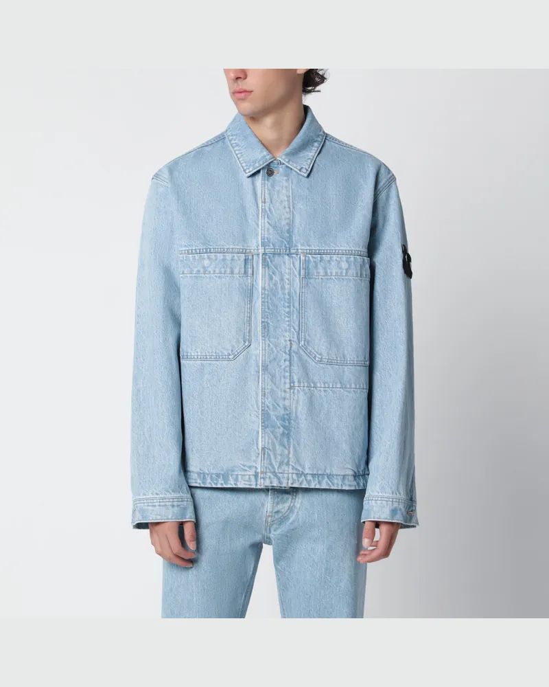 Stone Island Blue Indigo Denim Raw coach jacket Blue