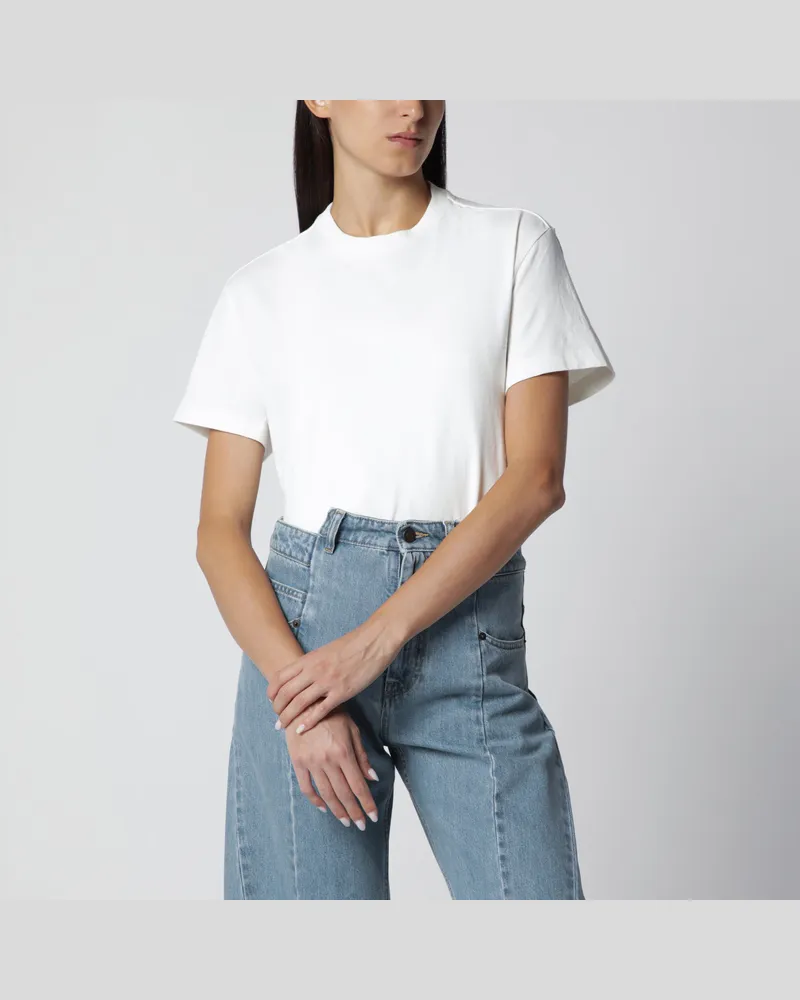 Maison Margiela Zweilagiges T-Shirt aus Baumwolle in Weiß White
