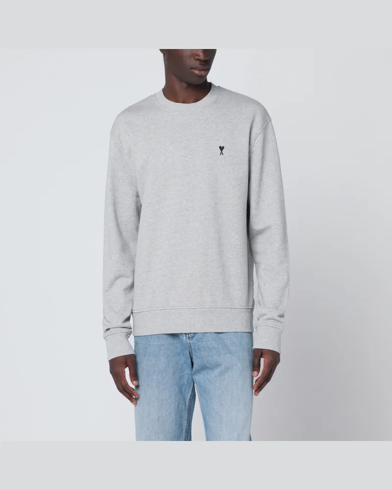 AMI Paris Graues Ami de Caur Sweatshirt Grey
