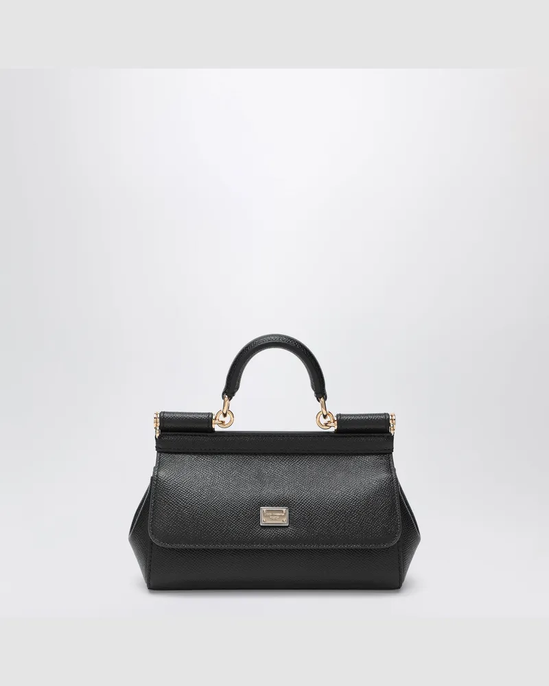 Dolce & Gabbana Kleine schwarze Sicily Handtasche Black