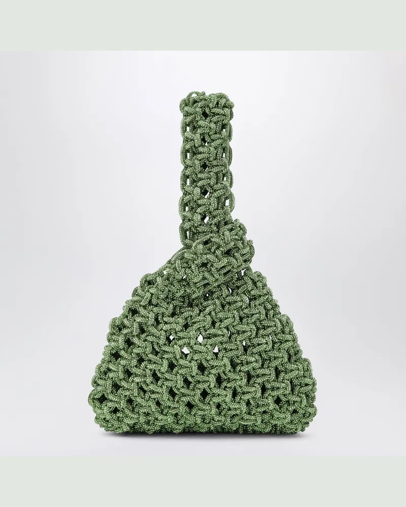 HIBOURAMA Niky Schmucktasche apfelgrün mit Kristallen Green