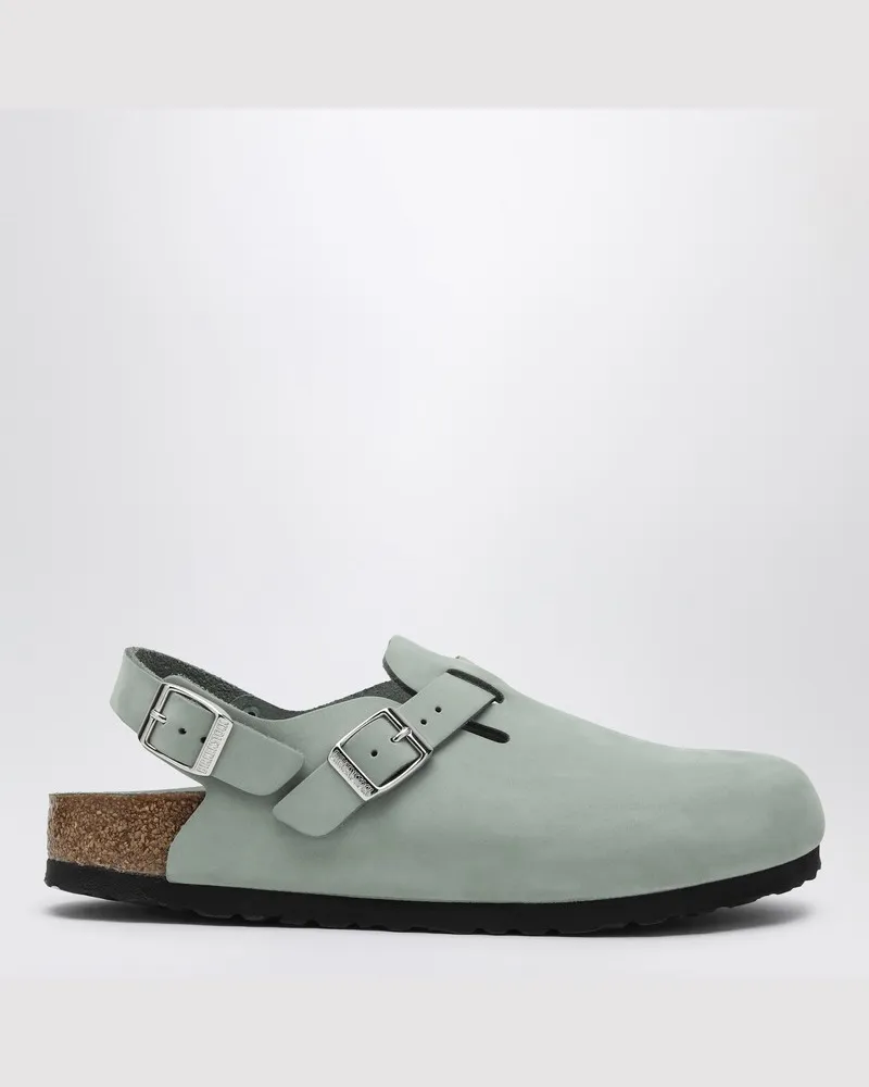 Birkenstock Salbei-farbener Tokio-Pantoffel aus Wildleder Grün