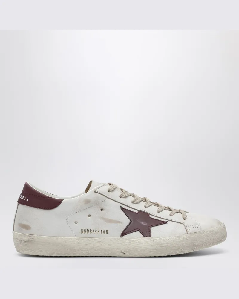 Golden Goose Super-star Sneaker weiß/bordeaux Vintage-Effekt Weiß