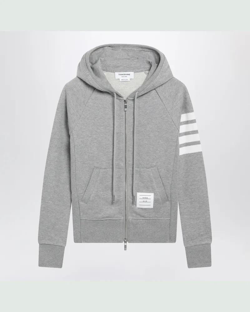 Thom Browne Hellgraues klassisches Loopback-Baumwoll-Sweatshirt Grey