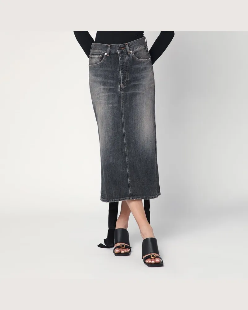Balenciaga Rock mit Schnürung aus rauchgrauem Denim Grau