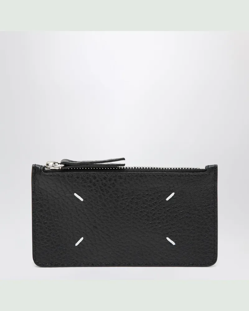 Maison Margiela Schwarzes Four Stitches Kartenetui Mit Reißverschluss Black