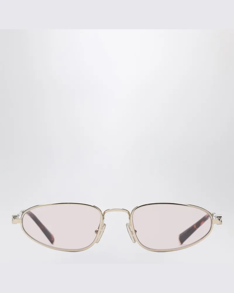 Miu Miu Logo Blassgoldene Sonnenbrille Metallisch