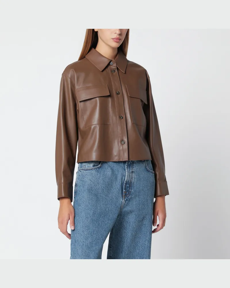 Max Mara Braune Jacke aus Nappaleder Brown