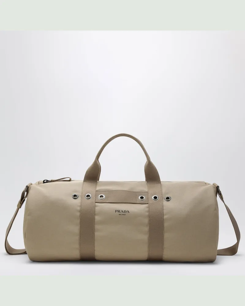 Prada Reisetasche aus Canvas in Wüstenfarbe Beige
