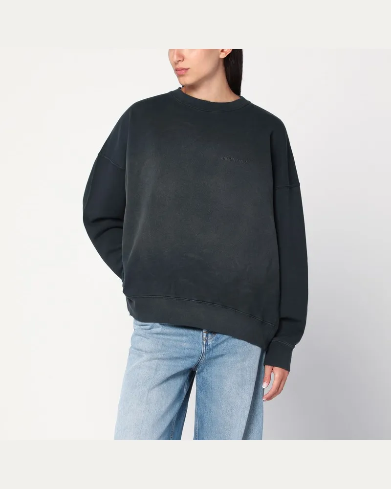Golden Goose Verwaschenes schwarzes Sweatshirt im Used-Look Schwarz
