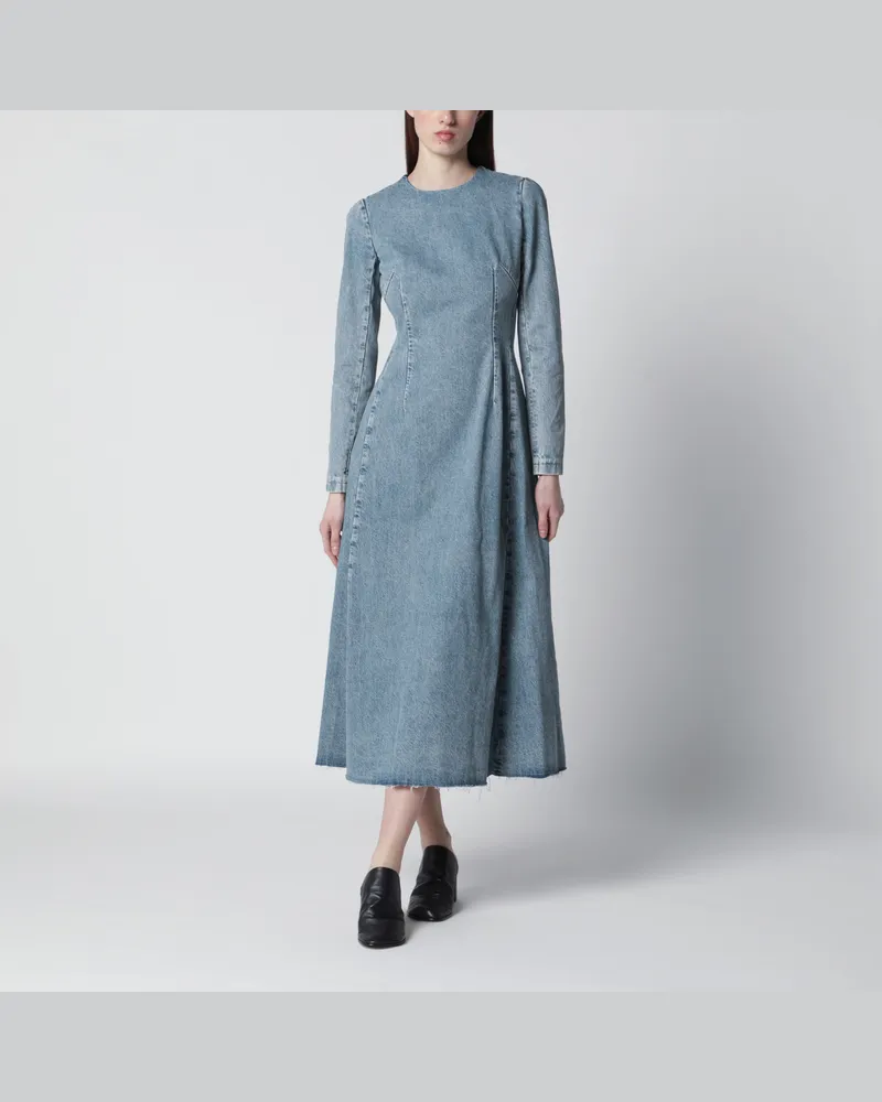 Maison Margiela Midi-Jeanskleid aus Baumwolle in Eisblau Light