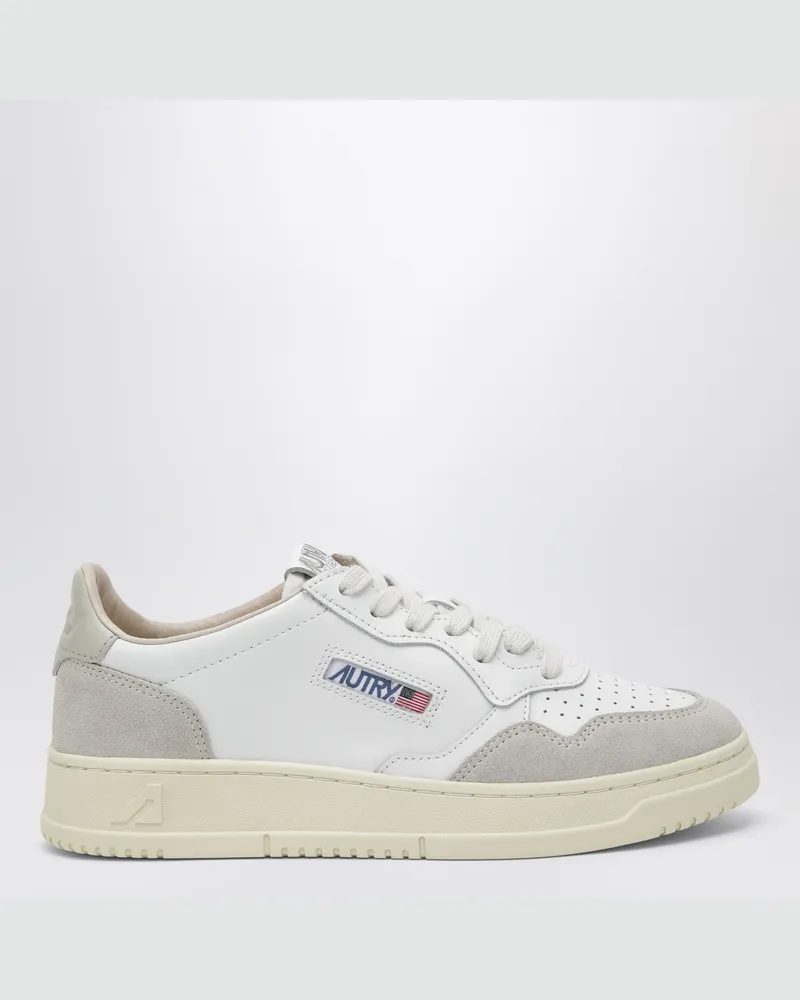 AUTRY Medalist Low Sneakers aus weißem/beigem Leder und Veloursleder White