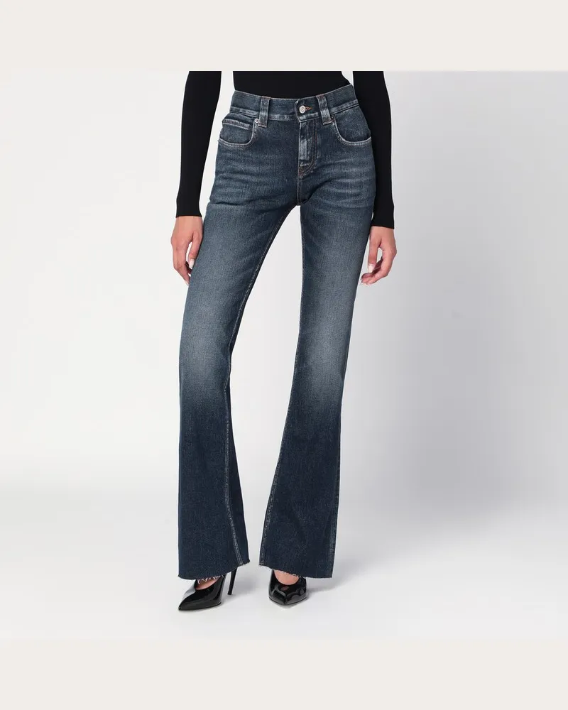 Balenciaga Dunkelblaue Bootcut Slim Fit Jeans Blau