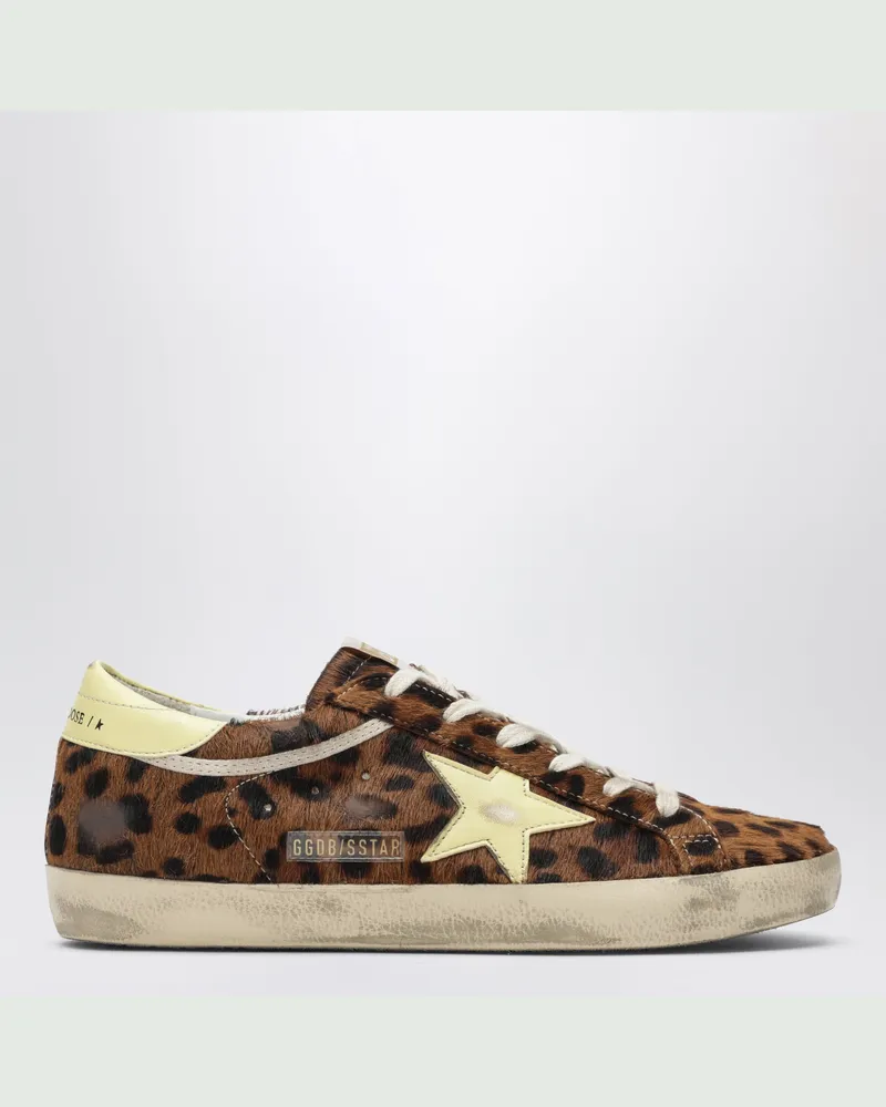Golden Goose Super-star Sneakers aus Leoparden-Ponyfell Brown