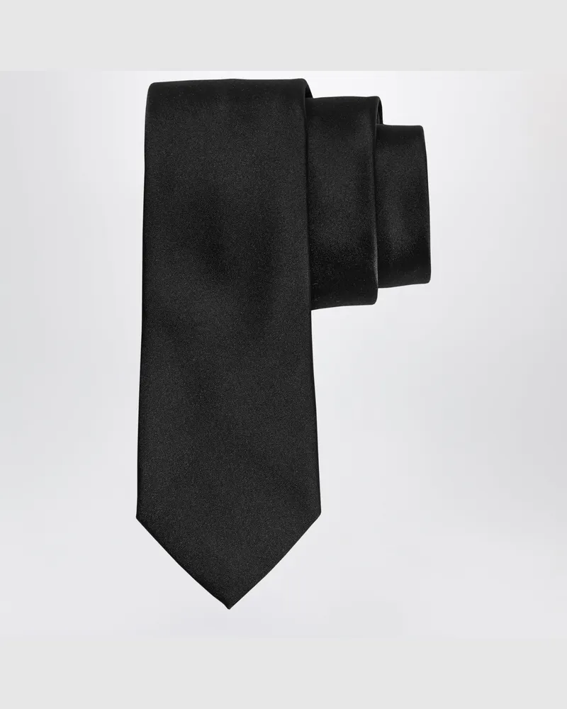 Ferragamo Krawatte aus schwarzer Seide Black
