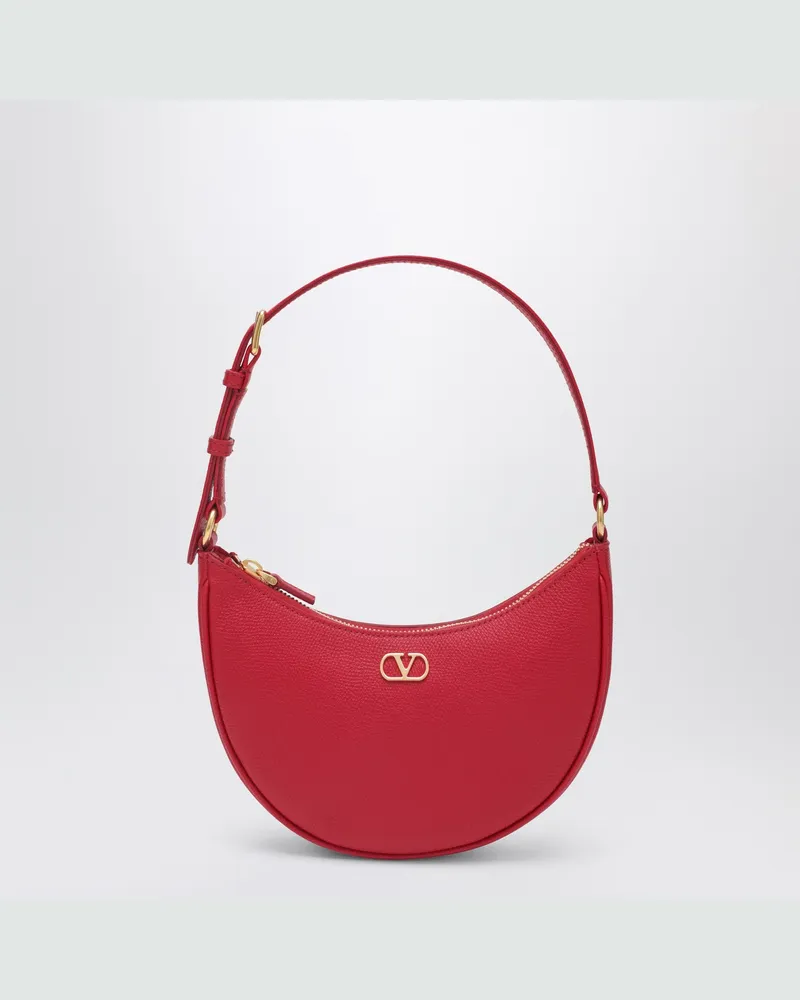 Valentino Garavani Vlogo Signature Mini Hobo Bag aus rotem Leder Red