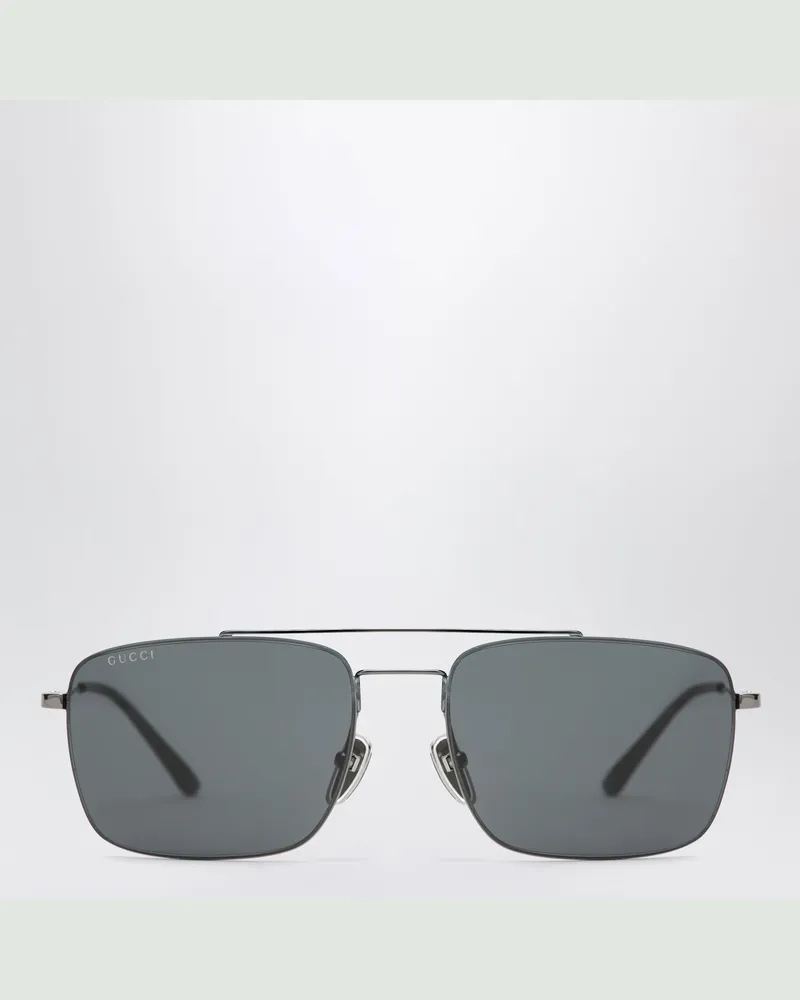 Gucci Navigator-Sonnenbrille aus Metall in Ruthenium-Optik Grey