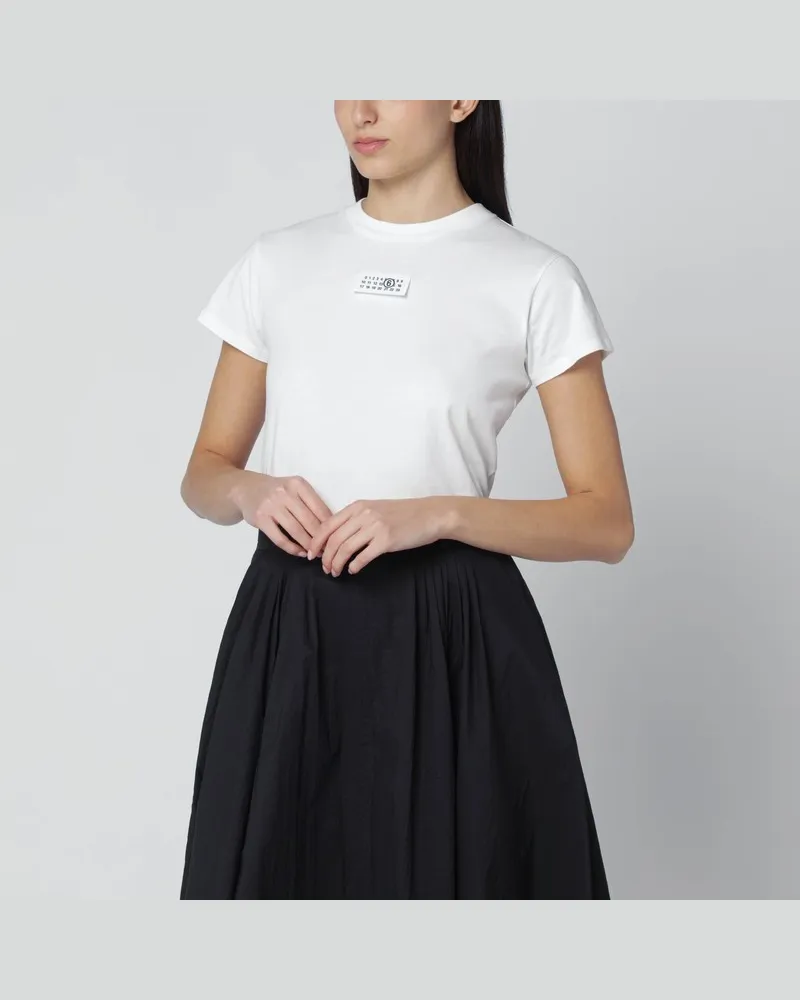 Maison Margiela Weißes T-Shirt mit Numeric-Signature-Patch Weiß