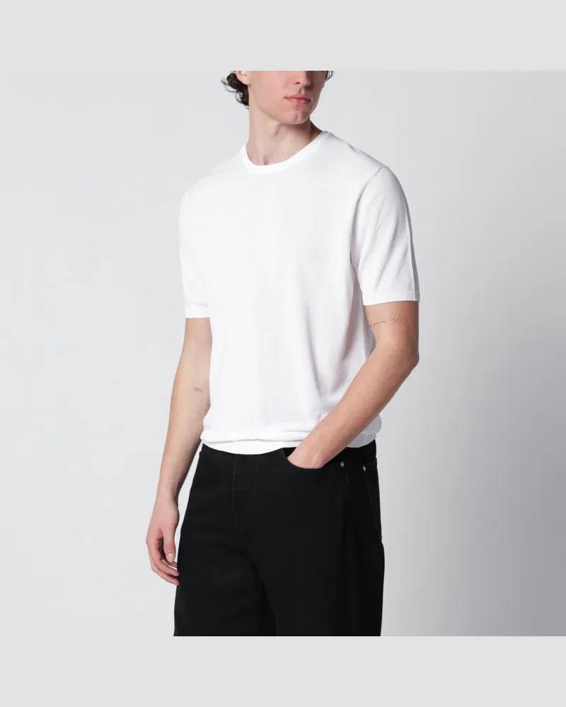 Roberto Collina Weißer Baumwollpullover White