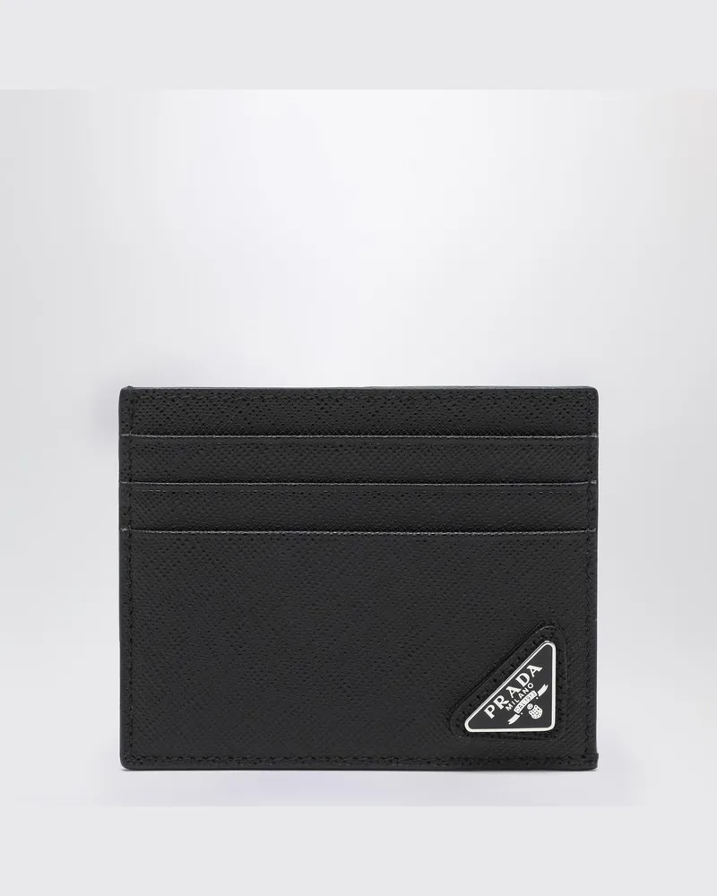 Prada Kreditkartenetui aus schwarzem Saffiano 