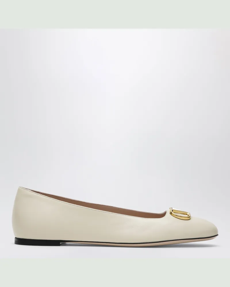 Valentino Garavani Weiße VLogo Signature Ballerinas aus Nappaleder White