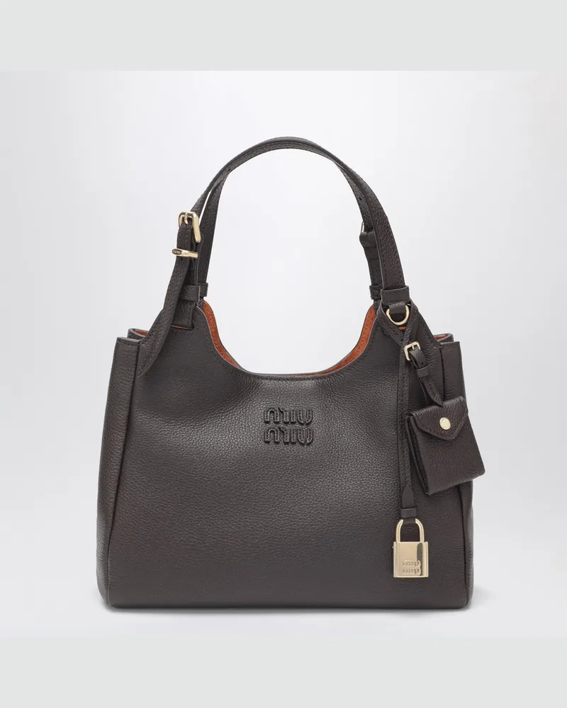 Miu Miu Braune Tasche aus gehämmertem Leder 