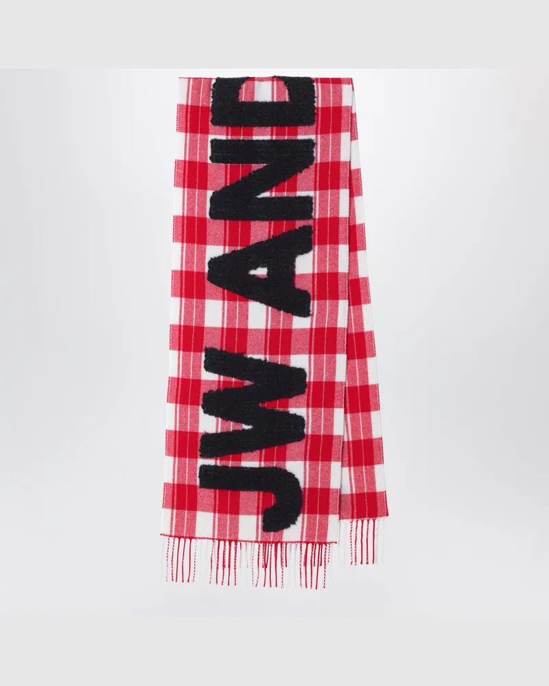 J.W.Anderson Tartan-Schal aus Wollmischung mit Maxi-Logo Multicolor