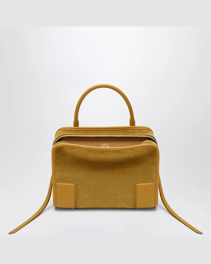 Loewe Ockerfarbene mittelgroße Amazona 180 Tasche aus Veloursleder Yellow