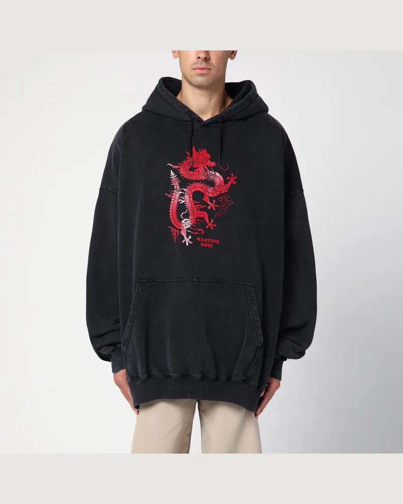 Martine Rose Schwarzer Oversize-Hoodie Schwarz
