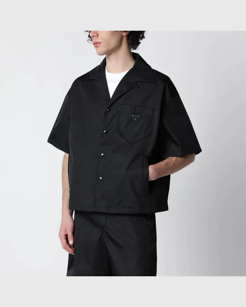 Prada Schwarzes kurzärmeliges Hemd aus Re-Nylon Black