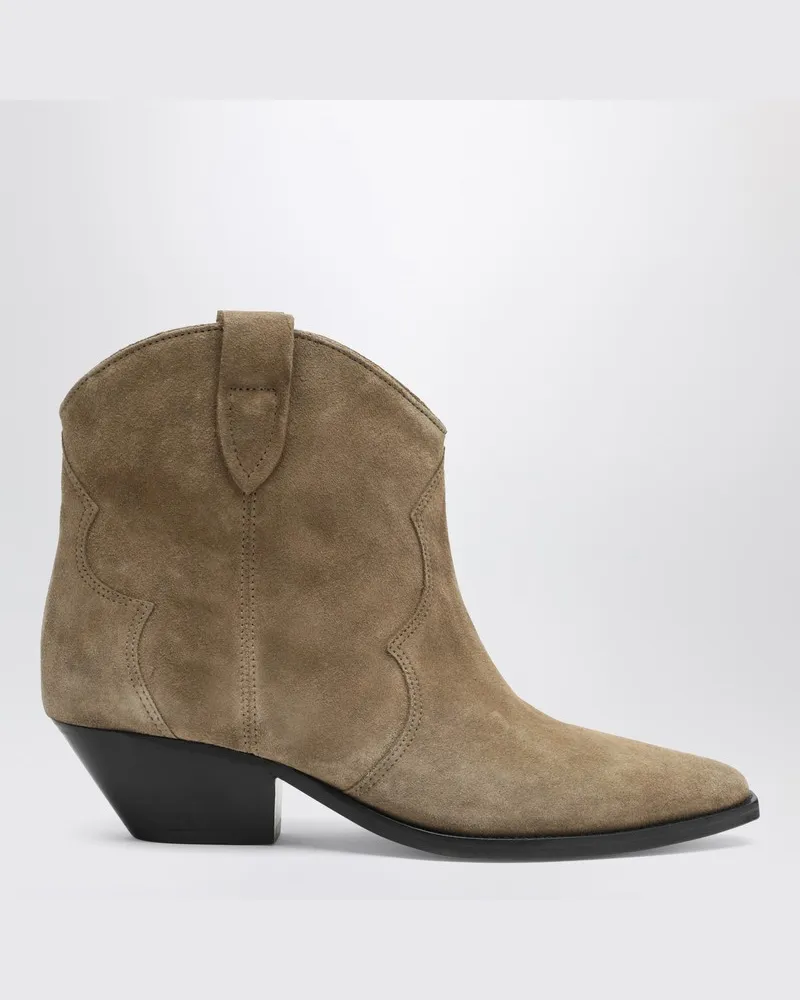 Isabel Marant Beige Wildleder Cowboy-Ankle-Boots Dewina Beige