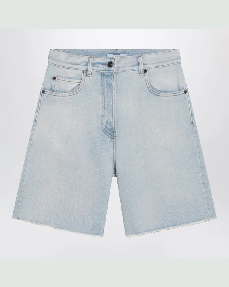 Prada Hellblaue Denim-Bermudashorts Light