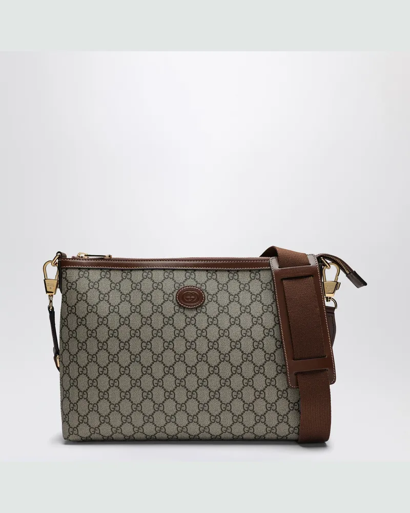 Gucci Kleine Umhängetasche aus GG-Stoff beige/ebenholz 