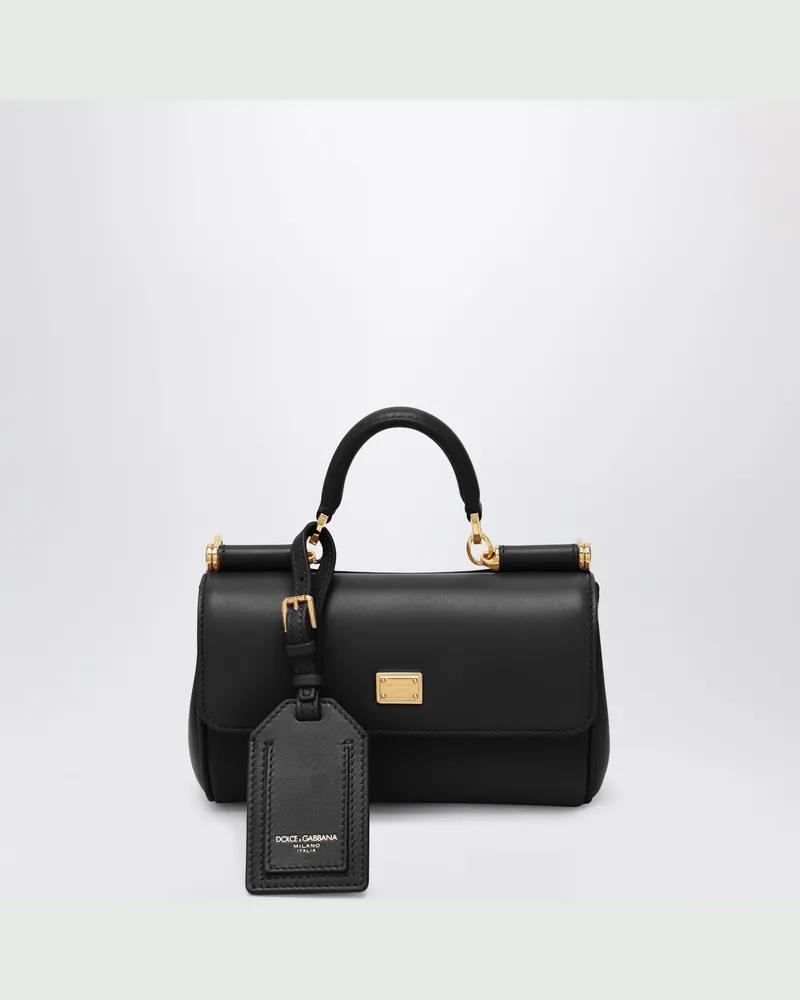 Dolce & Gabbana MIni My Sicily Handtasche aus schwarzem Leder Black
