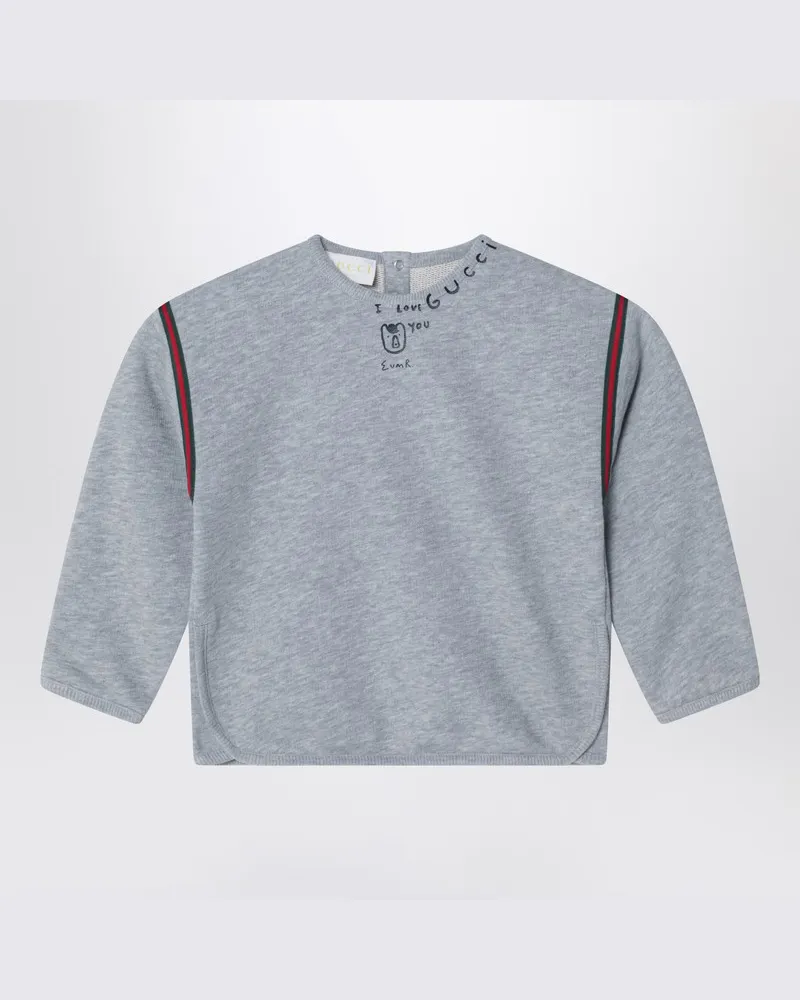 Gucci Hellgraues Sweatshirt aus Baumwolle Grau
