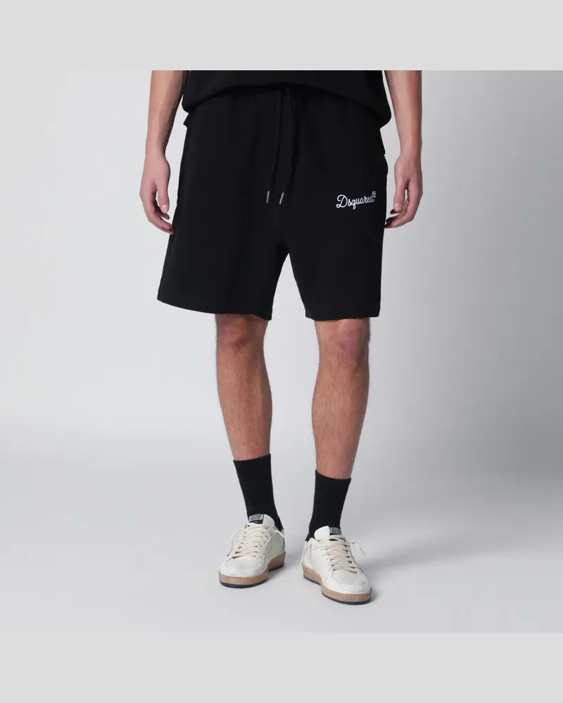Dsquared2 Schwarze Relaxed-Fit Shorts aus Baumwolle Black