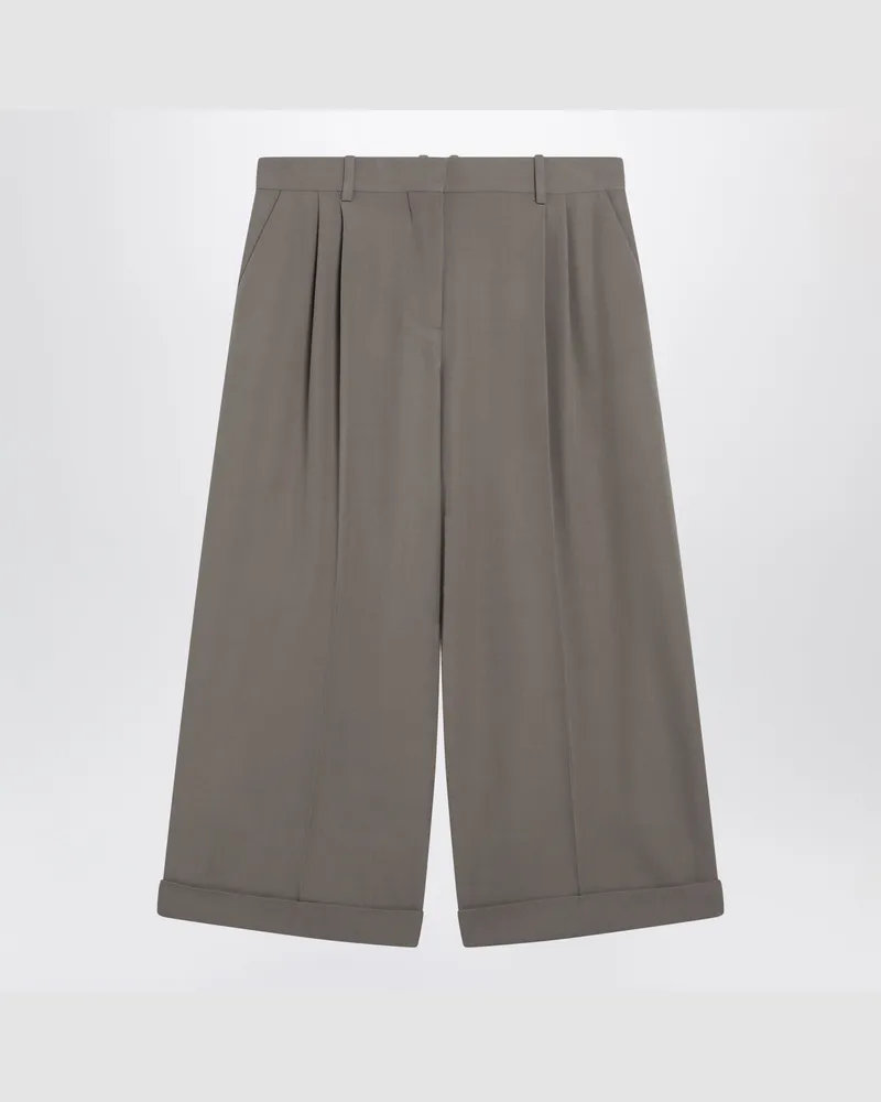 The Row Cropped-Hose aus Wolle in Staub Grey