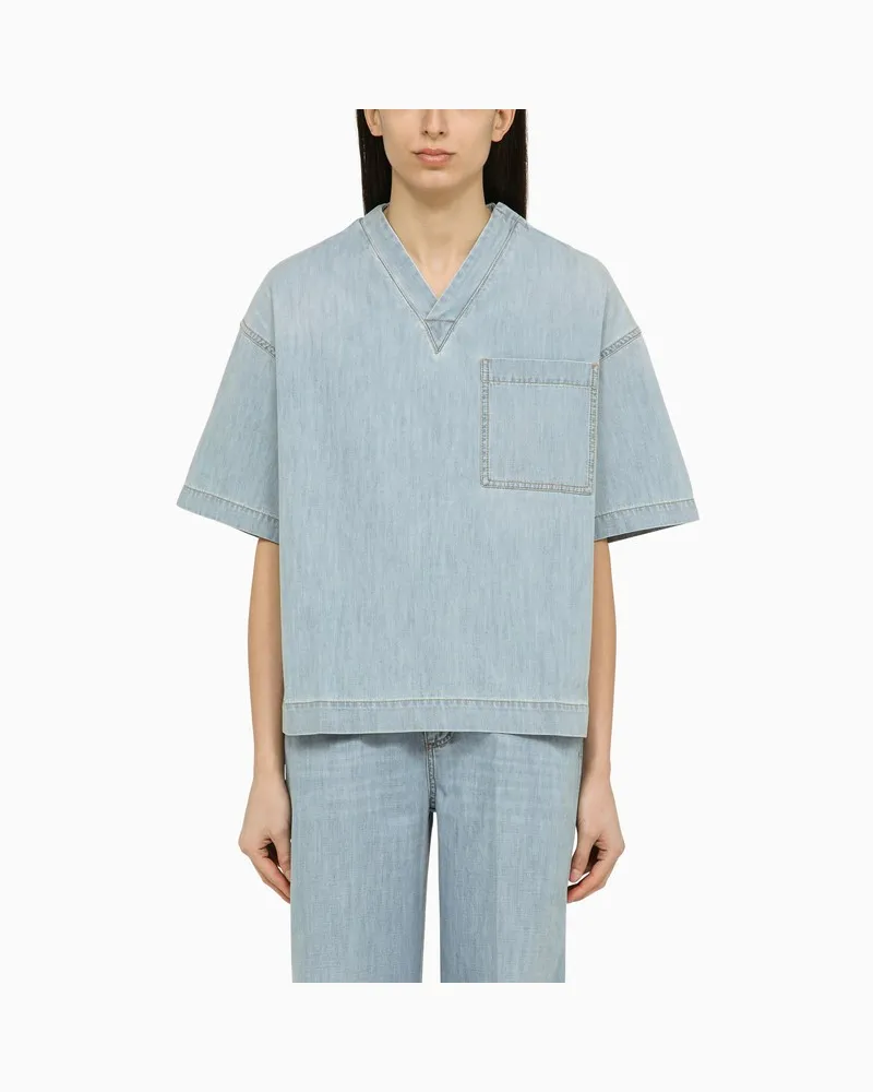 Bottega Veneta T-Shirt aus Denim light bleach ["blau"