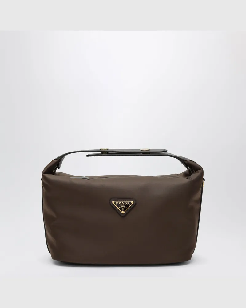 Prada Chérie Mini-Tasche aus Re-Nylon in Bruciato Brown