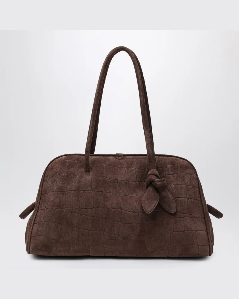 Jacquemus Braune Turismo Tasche aus Kroko-Effekt-Leder Braun