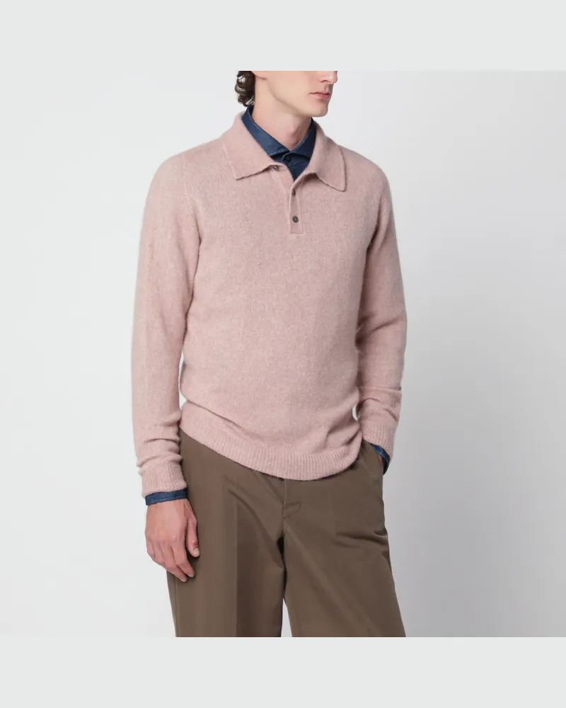 Roberto Collina Rosa Poloshirt aus Kaschmir Pink