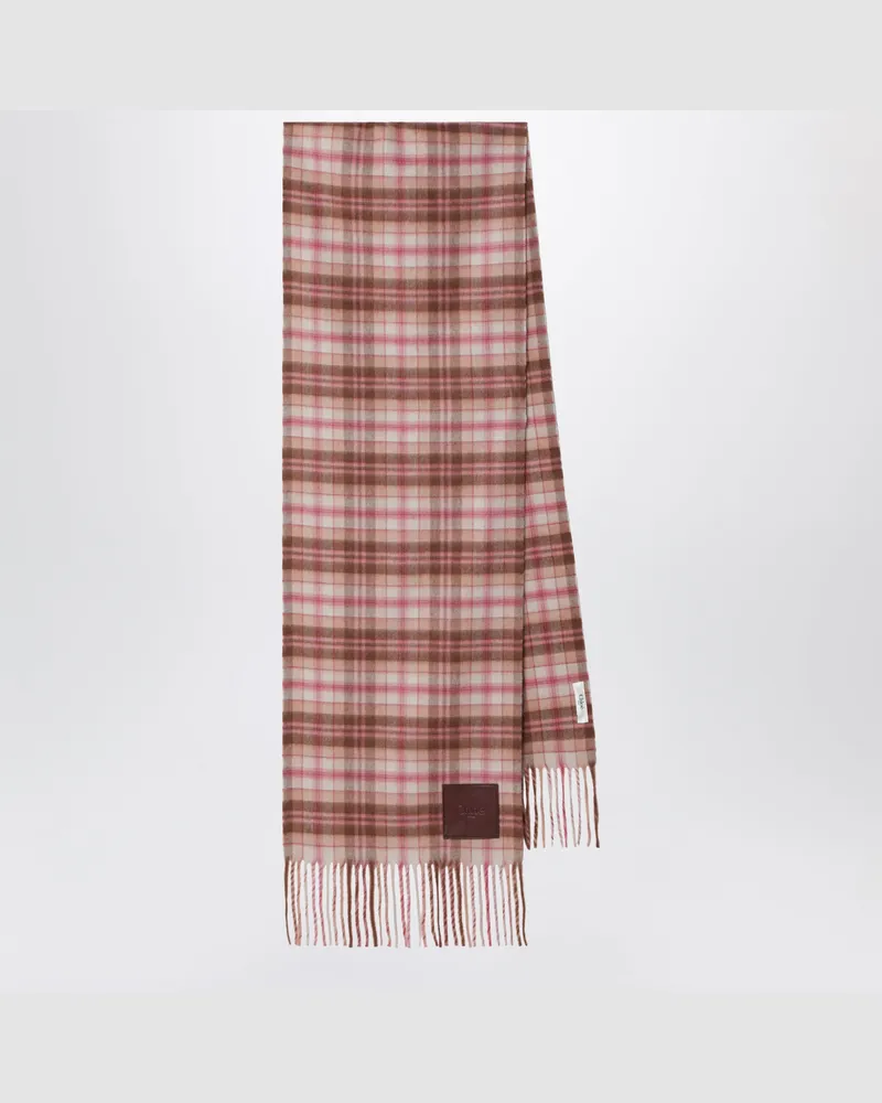Chloé Schal Highlanding in Rosa und Braun aus Kaschmir Pink