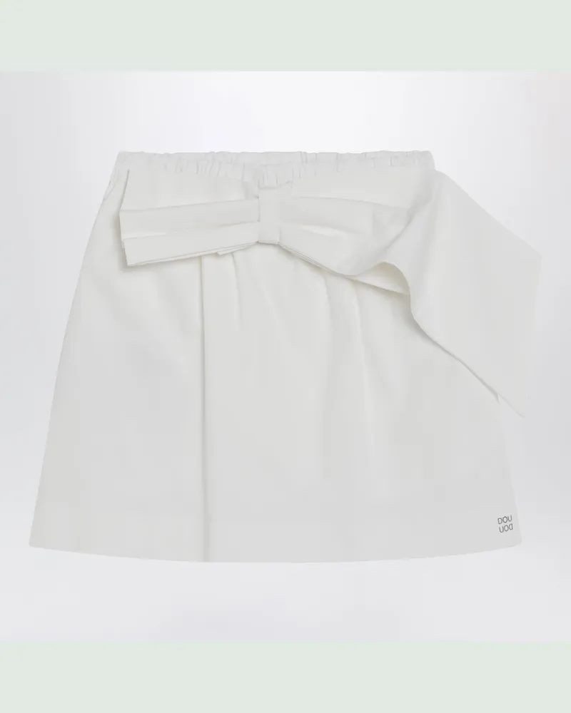 DOUUOD Minirock aus Baumwole in Elfenbein White