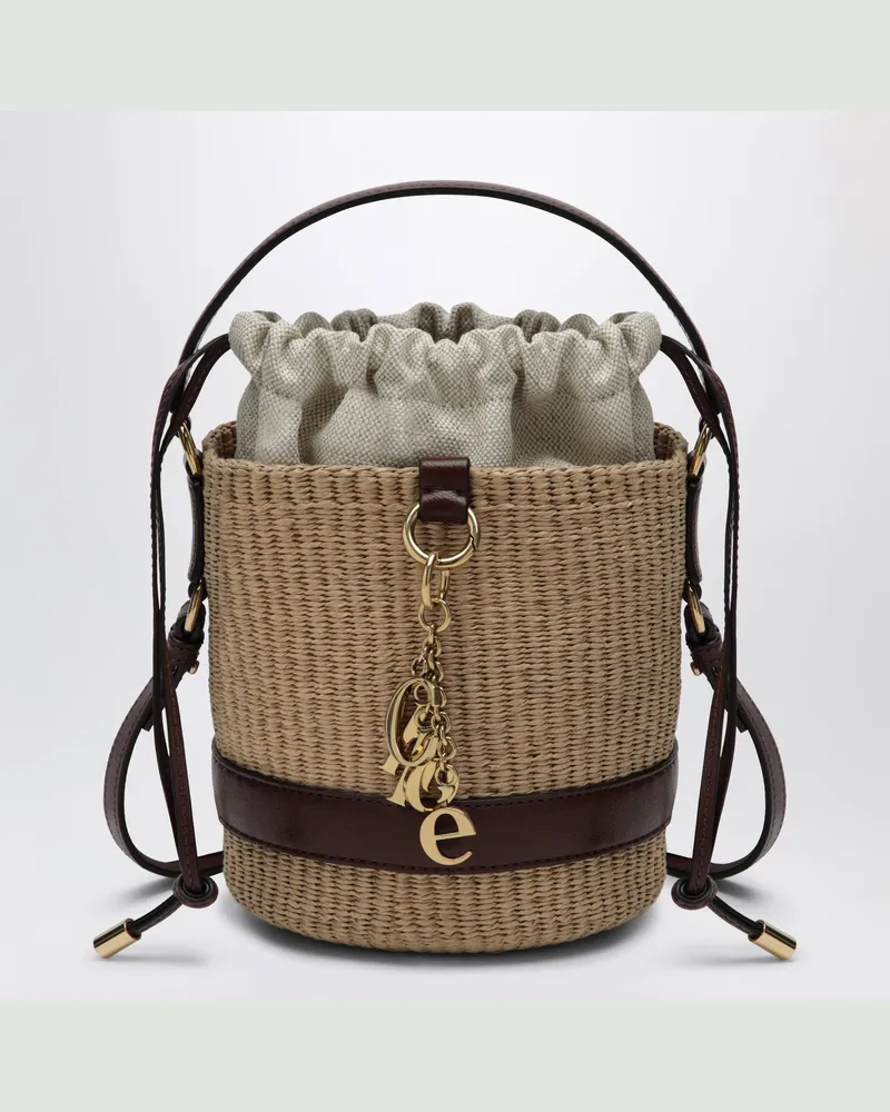 Chloé Charms Korbtasche aus Naturfasern Brown