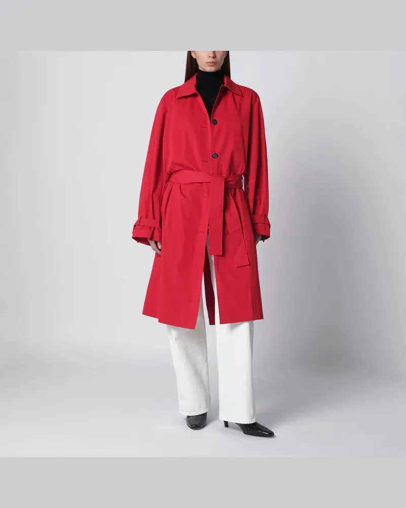Totême Roter Trenchcoat aus Bio-Baumwolle 