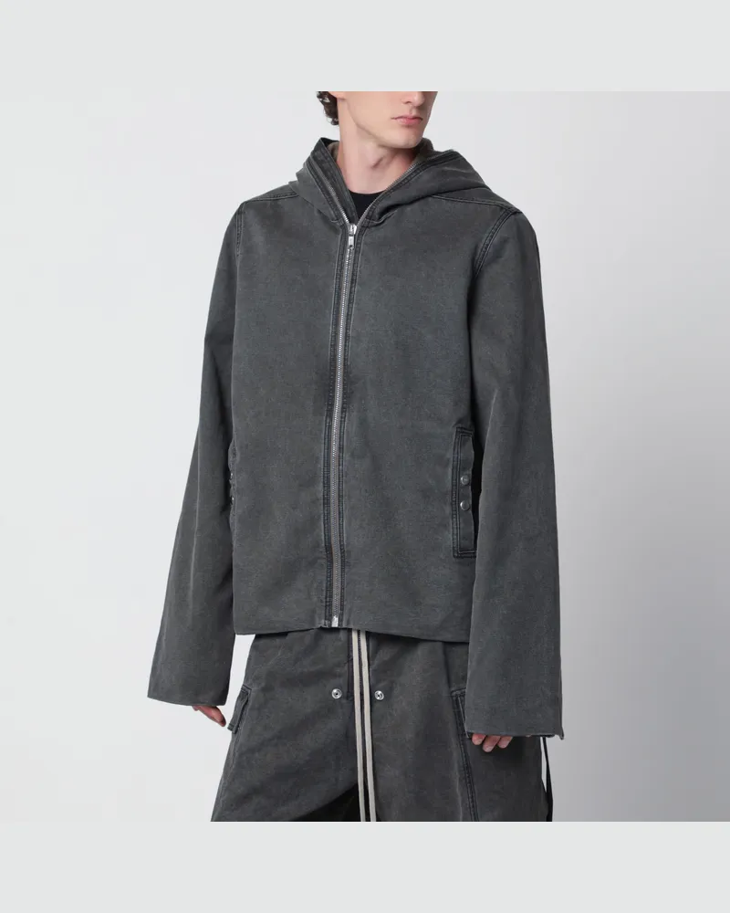 DRKSHDW by Rick Owens Gimp Gravel Jacket mit Reißverschluss vorne aus gewaschenem Denim Brown